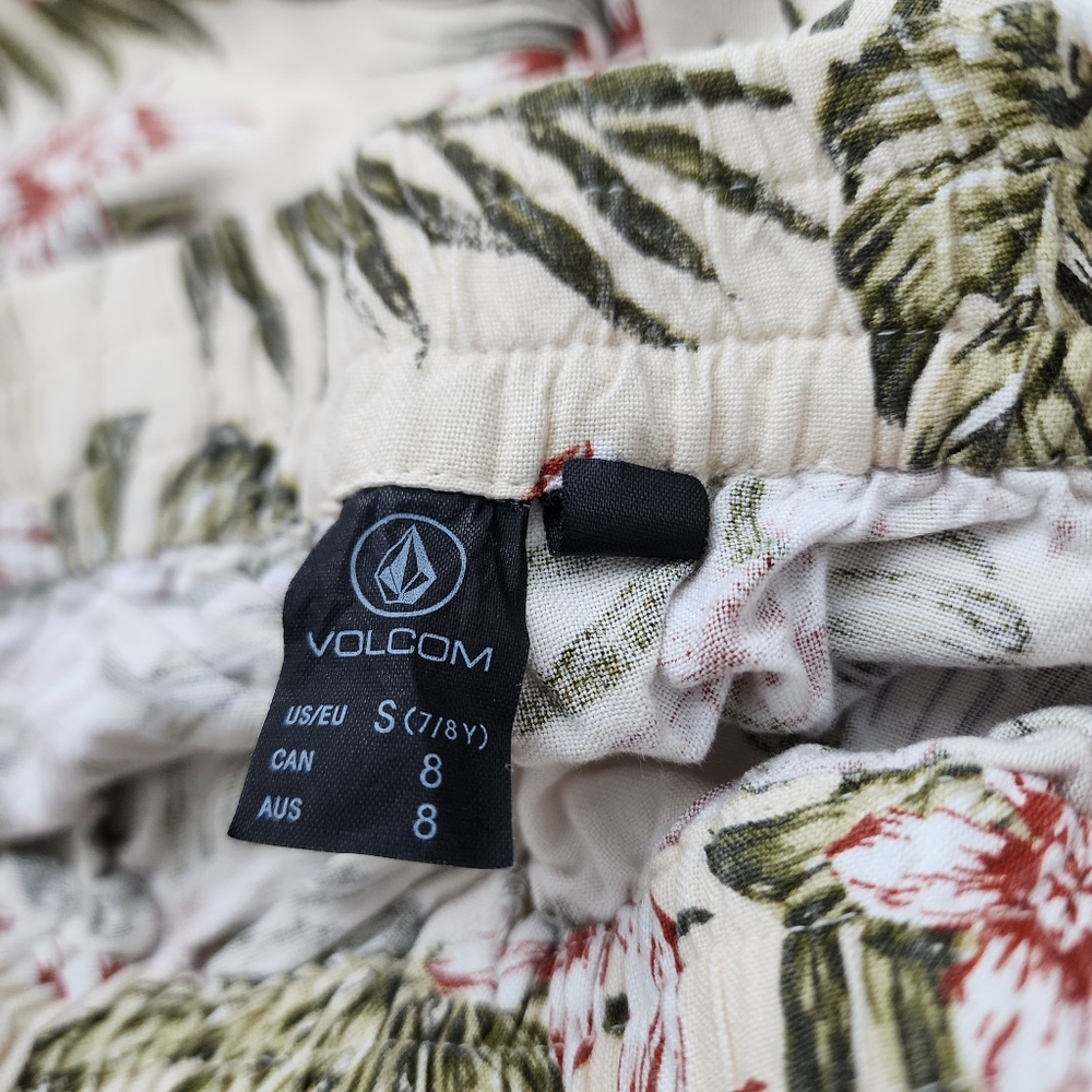 Volcom Not Real Shore Shorts Set Tropical Green Tea Girls S 7/8 - Picture 10 of 12